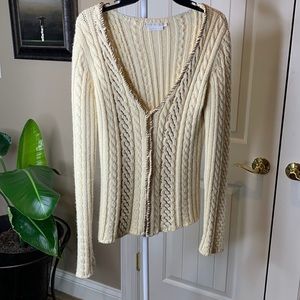 Dressy cabled sweater